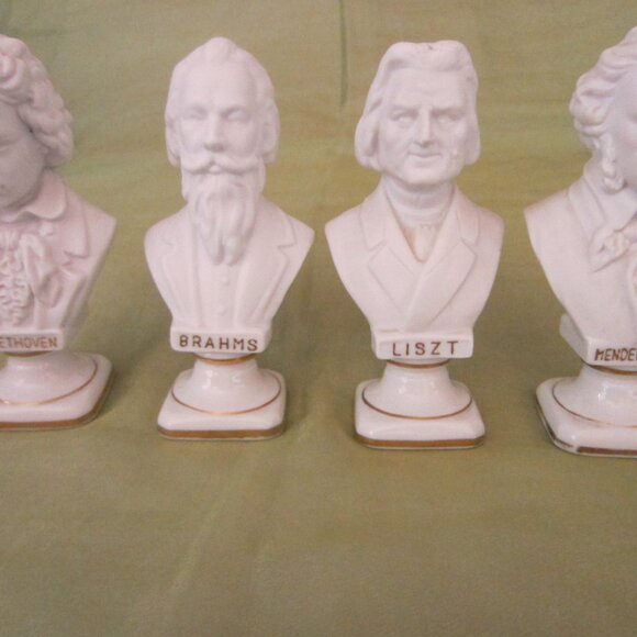 Andrea White Porcelain Composers Busts Made In Japan